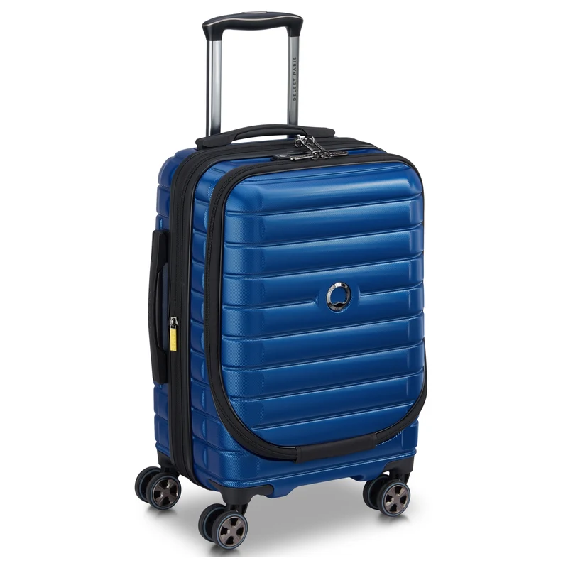 Delsey Paris Shadow 5.0 - Trolley de cabina con 4 ruedas y bolsillo delantero S 55 cm expandible USB (blau)