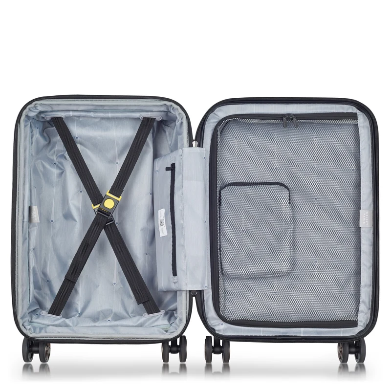 Delsey Paris Shadow 5.0 - Trolley de cabina con 4 ruedas y bolsillo delantero S 55 cm expandible USB (blau)