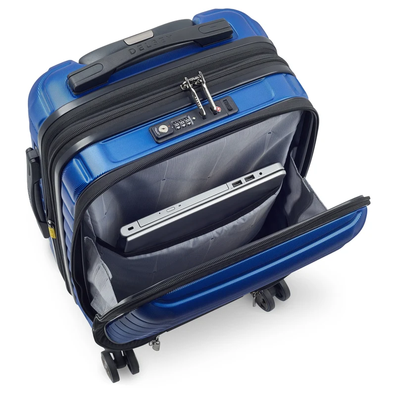 Delsey Paris Shadow 5.0 - Trolley de cabina con 4 ruedas y bolsillo delantero S 55 cm expandible USB (blau)