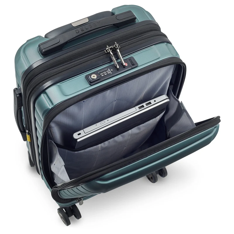 Delsey Paris Shadow 5.0 - Trolley de cabina con 4 ruedas y bolsillo delantero S 55 cm erw. USB (gruen)