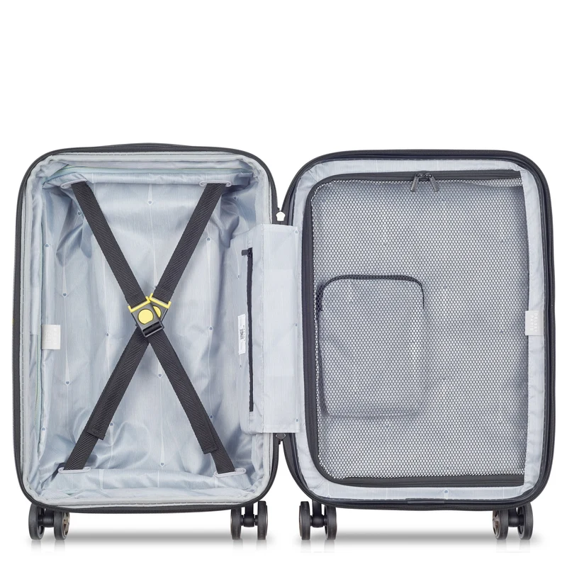 Delsey Paris Shadow 5.0 - Trolley de cabina con 4 ruedas y bolsillo delantero S 55 cm expandible USB (schwarz)