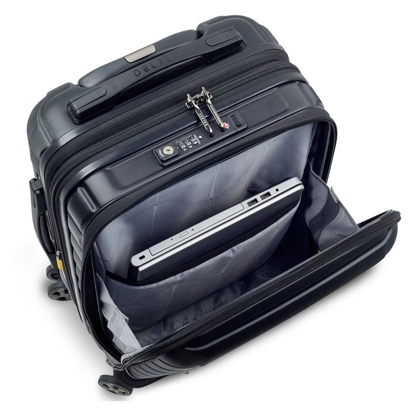Delsey Paris Shadow 5.0 - Trolley de cabina con 4 ruedas y bolsillo delantero S 55 cm expandible USB (schwarz)