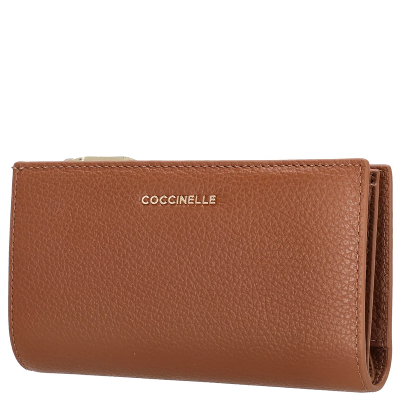 Coccinelle Metallic Soft - Cartera 12cc 16 cm (cognac)