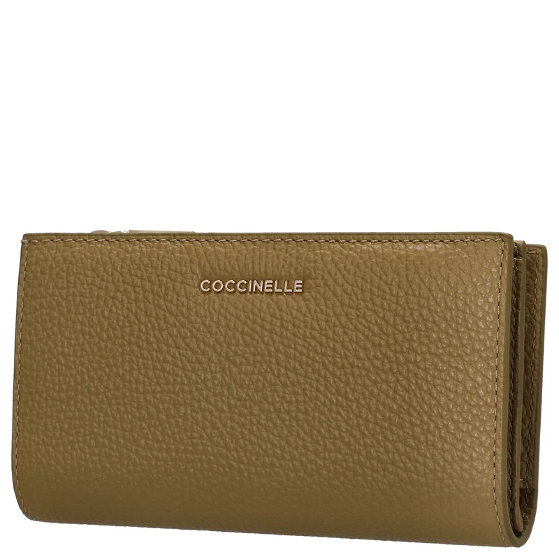 Coccinelle Metallic Soft - Cartera 12cc 16 cm (seagrass)
