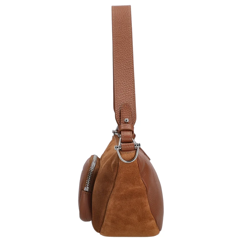 Coccinelle STG Paki Suede - Bolso de hombro 32 cm (cognac)