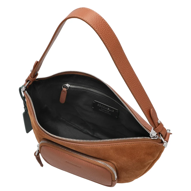 Coccinelle STG Paki Suede - Bolso de hombro 32 cm (cognac)