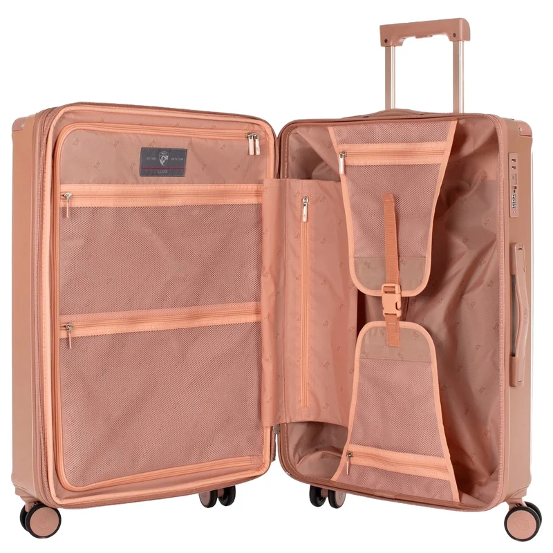 Heys Luxe - Trolley de 4 ruedas M 66 cm expandible (rose gold)