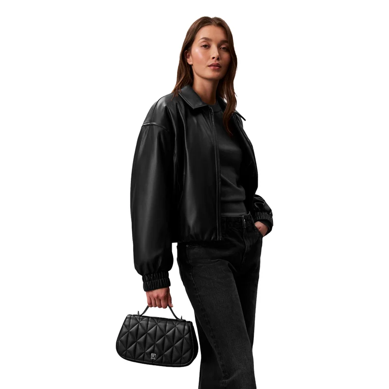 Calvin Klein Quilted Emblem - Bolso bandolera 26 cm (black)