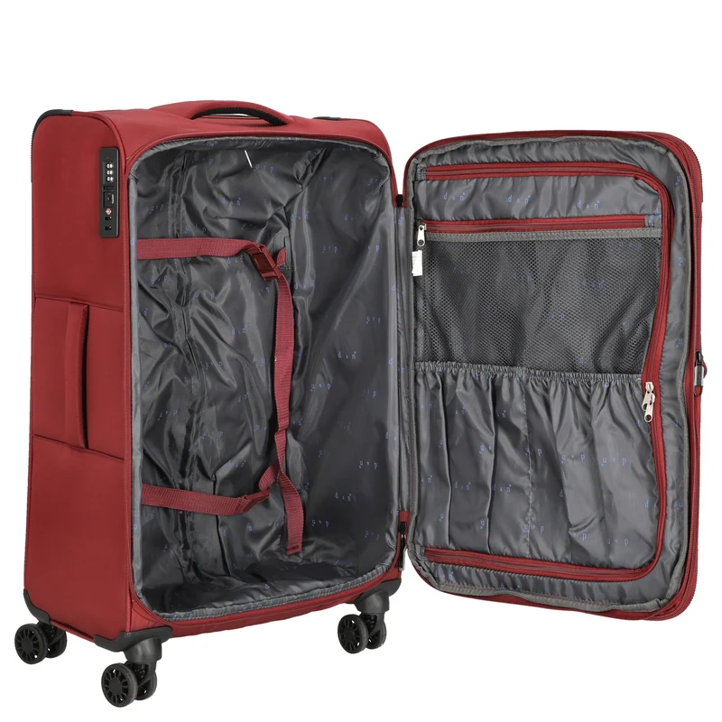 D&N Travel Line 9504 - Trolley de 4 ruedas M 67 cm expandible (dark red)