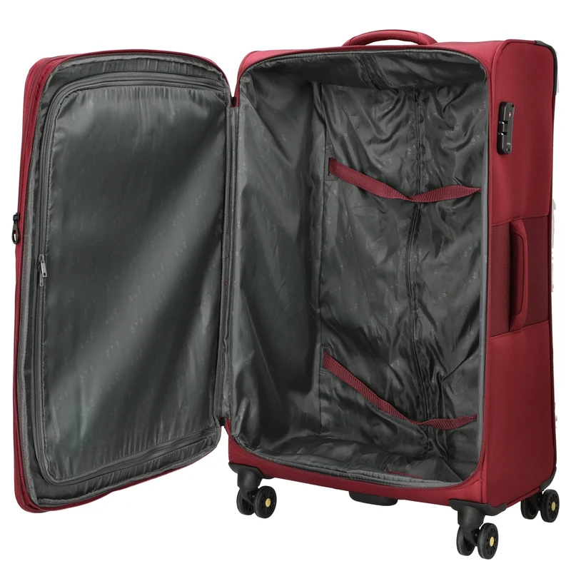 D&N Travel Line 9704 - Trolley de 4 ruedas L 78 cm expandible (dark red)