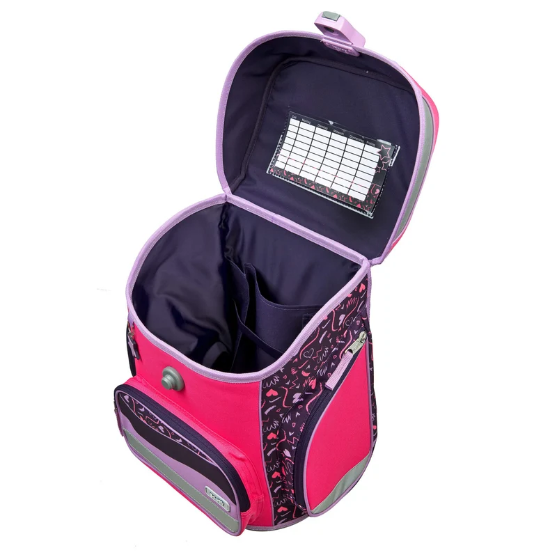 Scooli EasyFit Glow DIN - Set de mochila escolar 5 piezas (Heartbeat)
