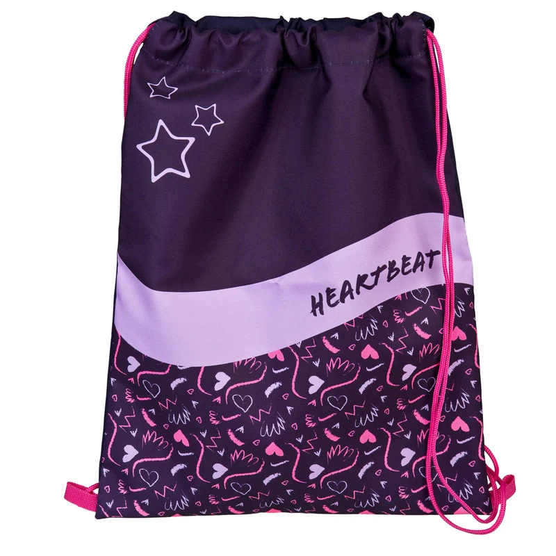 Scooli EasyFit Glow DIN - Set de mochila escolar 5 piezas (Heartbeat)