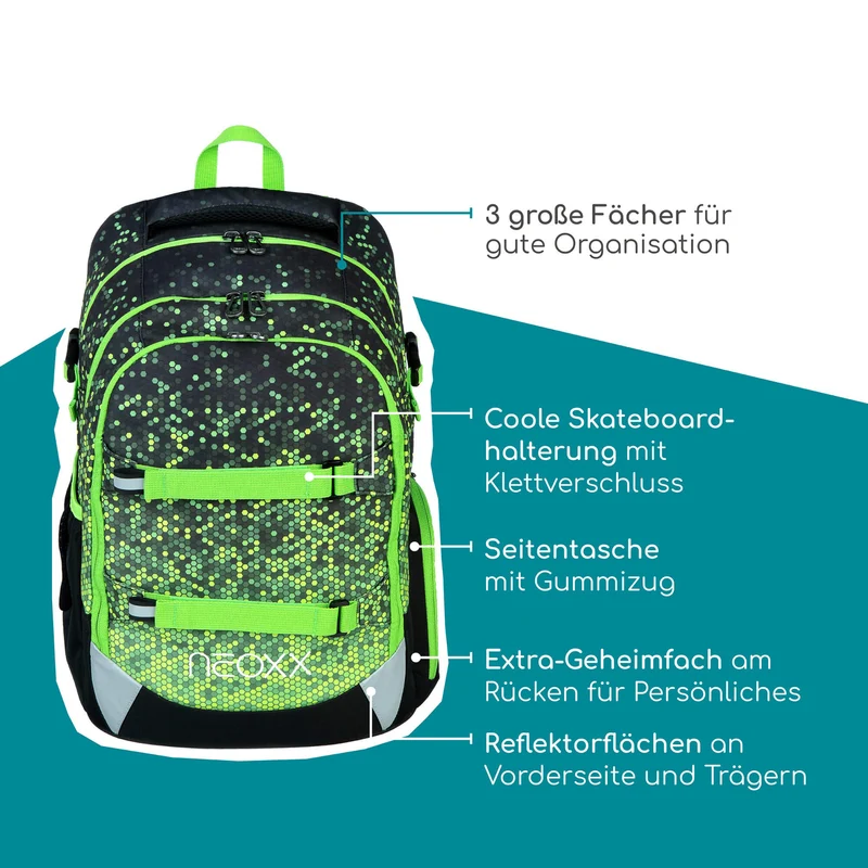 Neoxx ACTIVE PRO - Mochila escolar 45.5 cm (Pixel in my mind)