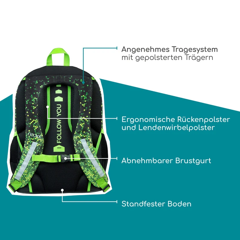 Neoxx FLOW - Mochila escolar 42.5 cm (Pixel in my mind)