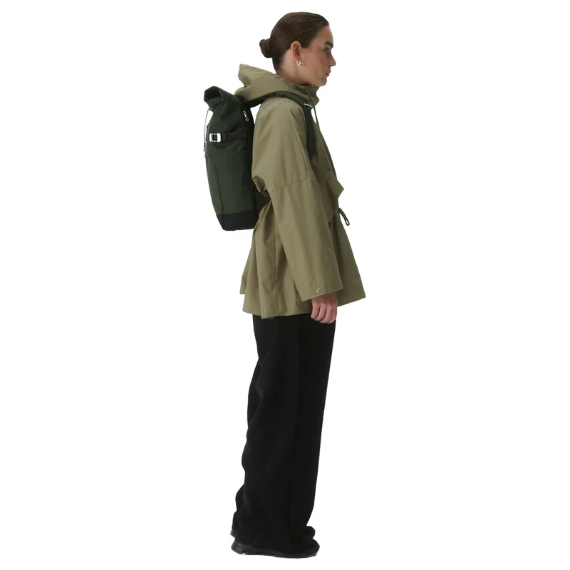 Sandqvist Icon Rolltop - Mochila M 14" 60 cm (dawn green with dark brown leather)