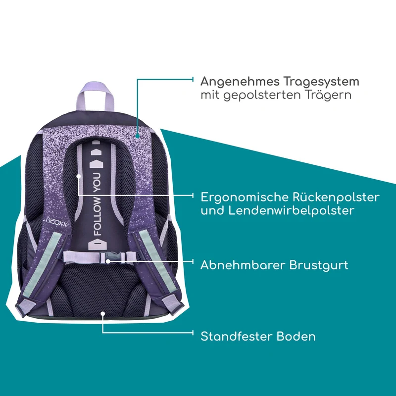 Neoxx FLOW - Mochila escolar 42.5 cm (Glitterally perfect)