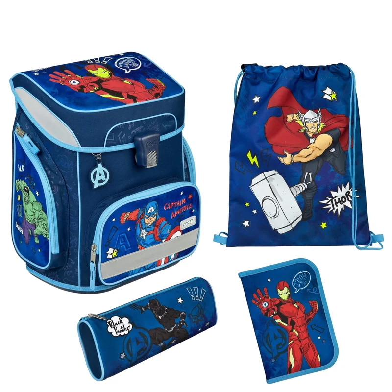 Scooli EasyFit - Mochila escolar Set 5tlg. (Avengers)