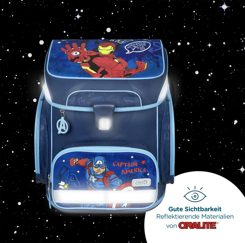 Scooli EasyFit - Mochila escolar Set 5tlg. (Avengers)
