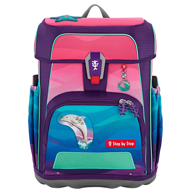 Step by Step Cloud Ocean - Set de mochila escolar 5 piezas (Dolphin Lana)