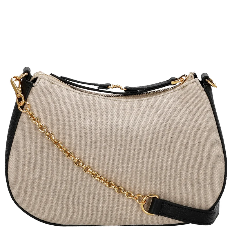 Coccinelle C-Easy Canvas - Bolso bandolera 22 cm (natural/noir)