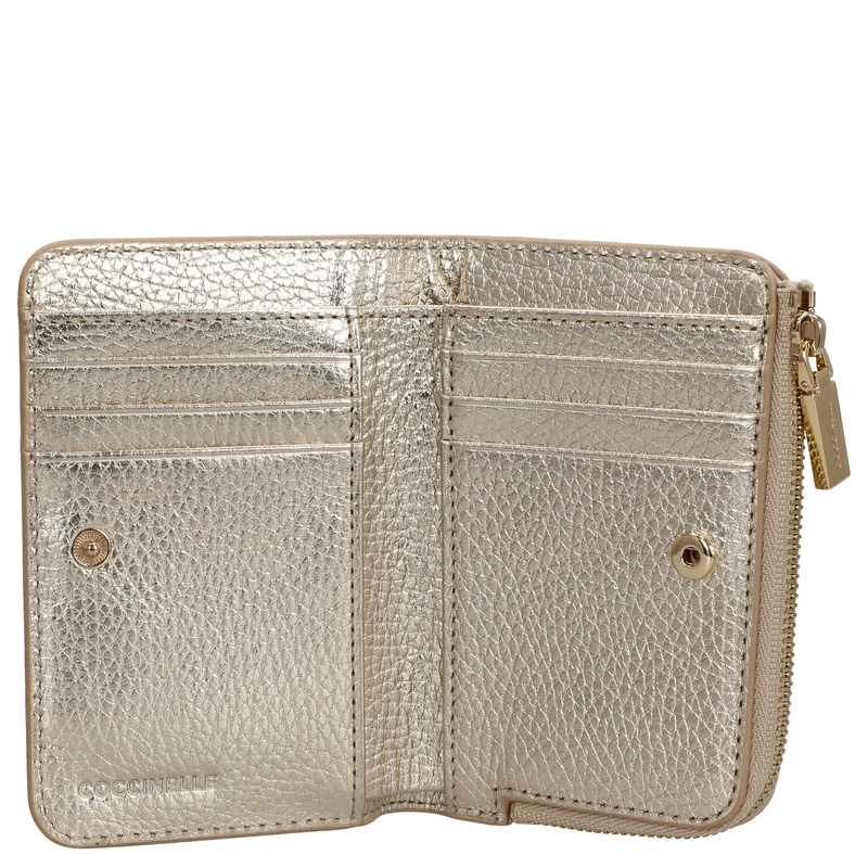 Coccinelle Metallic Soft - Cartera 6cc 13 cm (pale gold)