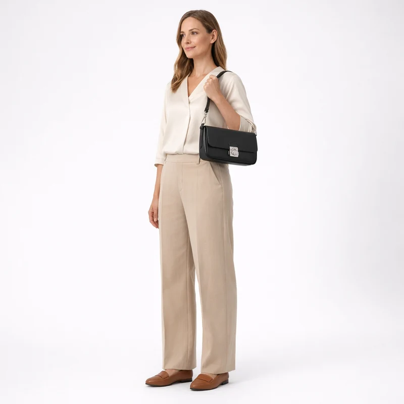 Coccinelle C-Me Lock - Bolso de mano 24 cm (noir)