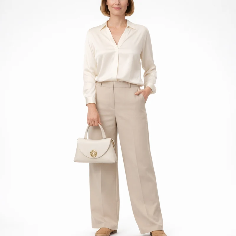 Coccinelle Nikla - Bolso de mano 26 cm (pearl/cognac)