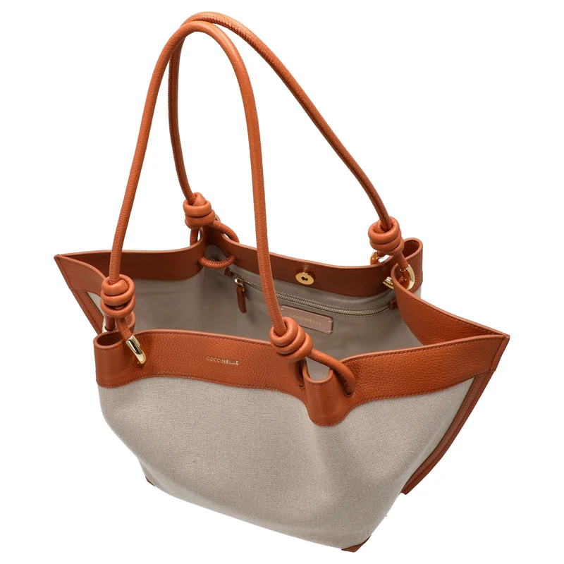 Coccinelle Finn Canvas - Bolso de mano 25 cm (natural/crab)