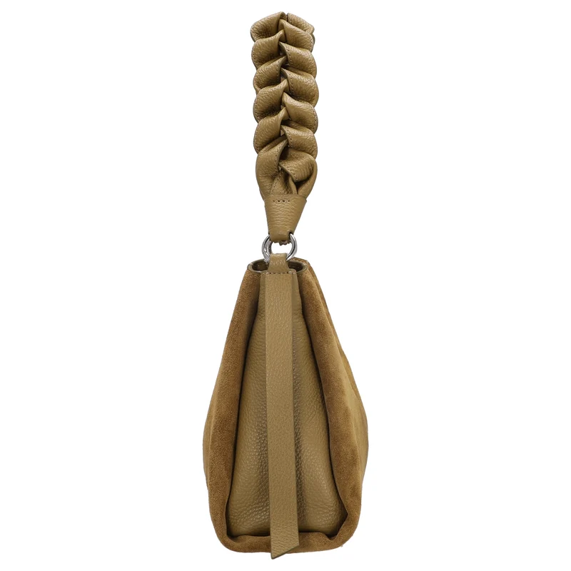Coccinelle Boheme Suede Bimaterial - Bolso de hombro 30 cm (seagras/seagras)