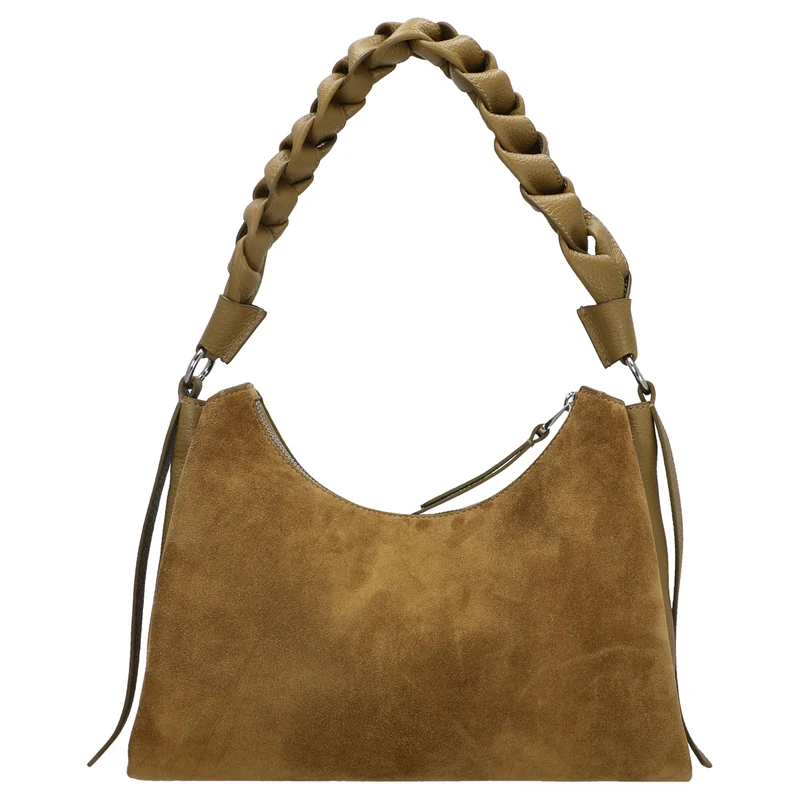Coccinelle Boheme Suede Bimaterial - Bolso de hombro 30 cm (seagras/seagras)