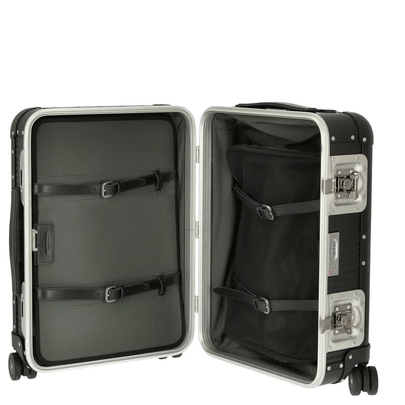 FPM Milano Bank aluminum Spinner 55 M - Trolley de cabina con 4 ruedas 55/25 cm (caviar black)