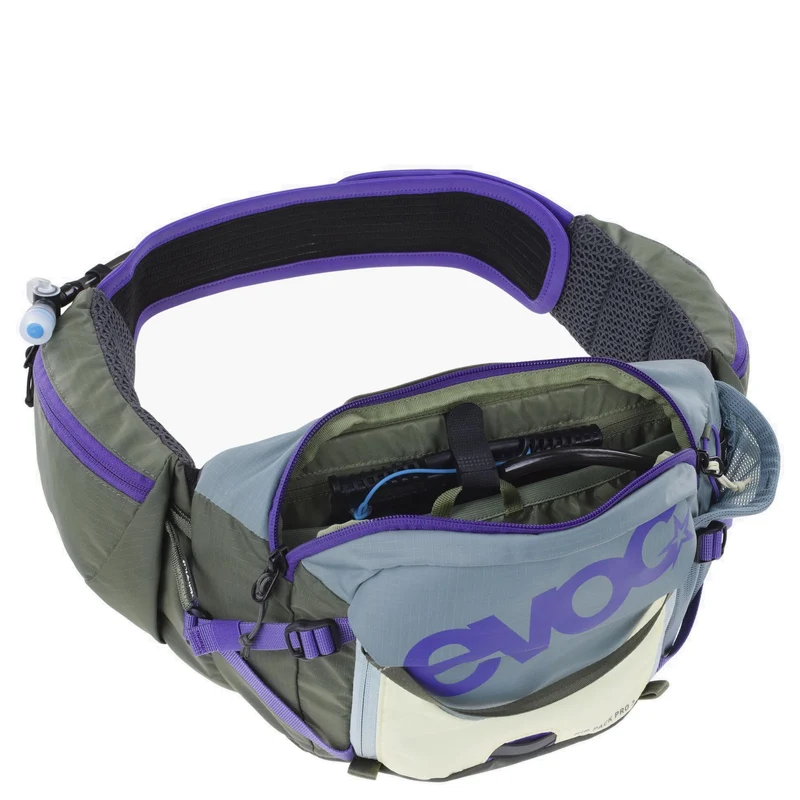 Evoc Hip Pack Pro 3 Hydration 1.5L - Riñonera 28 cm (steel/violet/dark olive)