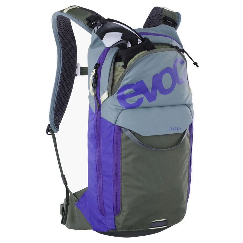 Evoc Stage 6 + Hydrationsblase 2 - Mochila de ciclismo 42 cm (steel/violet/dark olive)