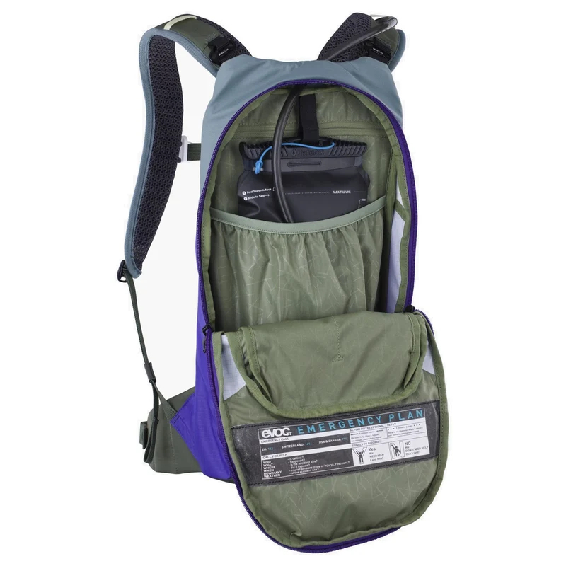 Evoc Stage 6 + Hydrationsblase 2 - Mochila de ciclismo 42 cm (steel/violet/dark olive)