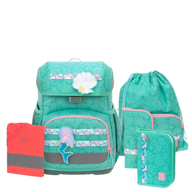 Lässig School Set Light Unique - Set de mochila escolar 6tlg. 960g (seashell turqouise)