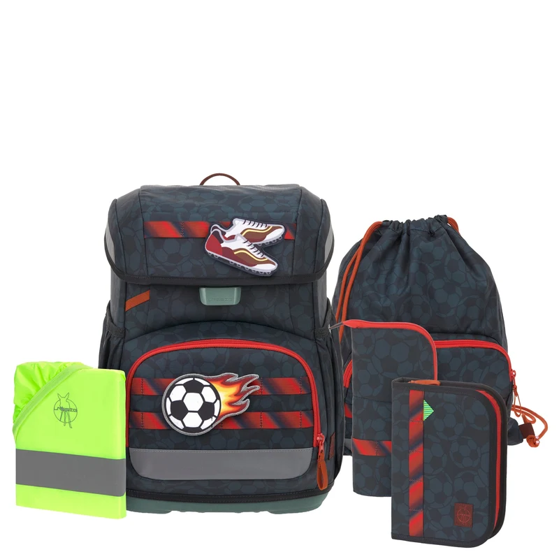 Lässig School Set Light Unique - Set de mochila escolar 6 piezas 960g (foodball deep blue)