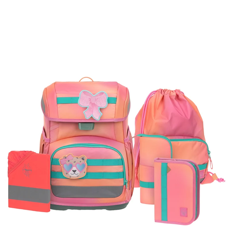 Lässig School Set Light Unique - Set de mochila escolar 6tlg. 960g (sunset pink)
