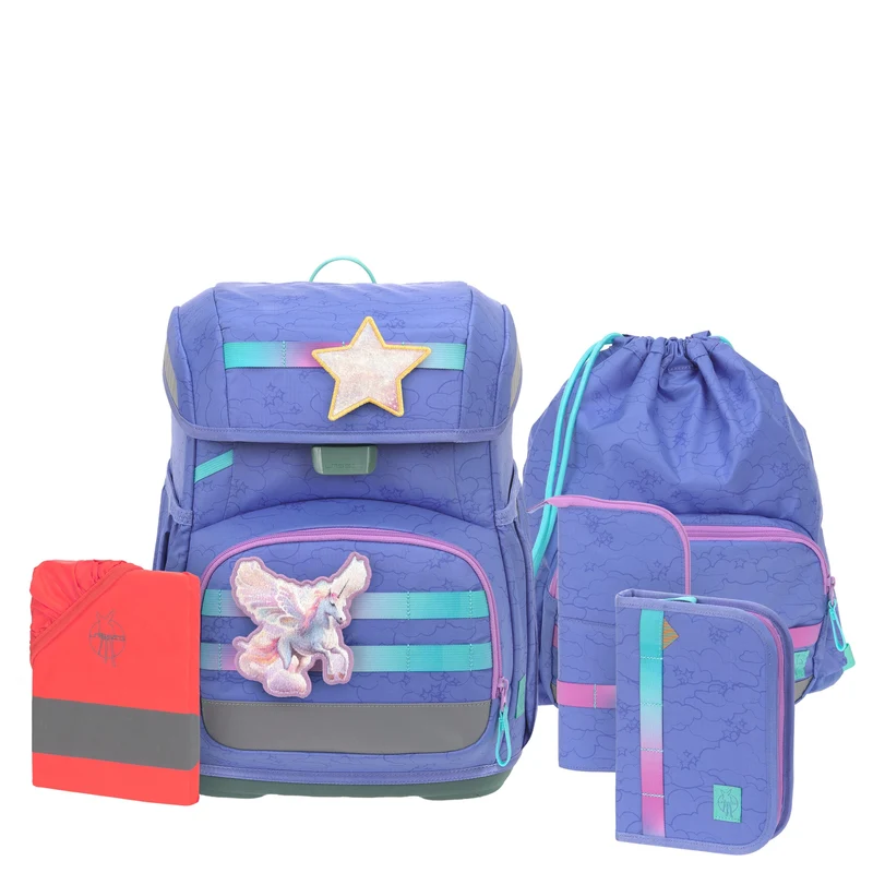 Lässig School Set Light Unique - Juego de mochila escolar 6 piezas 960g (cloud lilac)