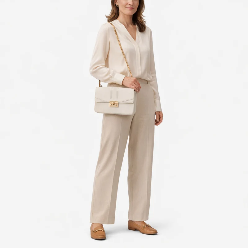 Seidenfelt Roros East-West - Bolso bandolera 23 cm (soft cream)