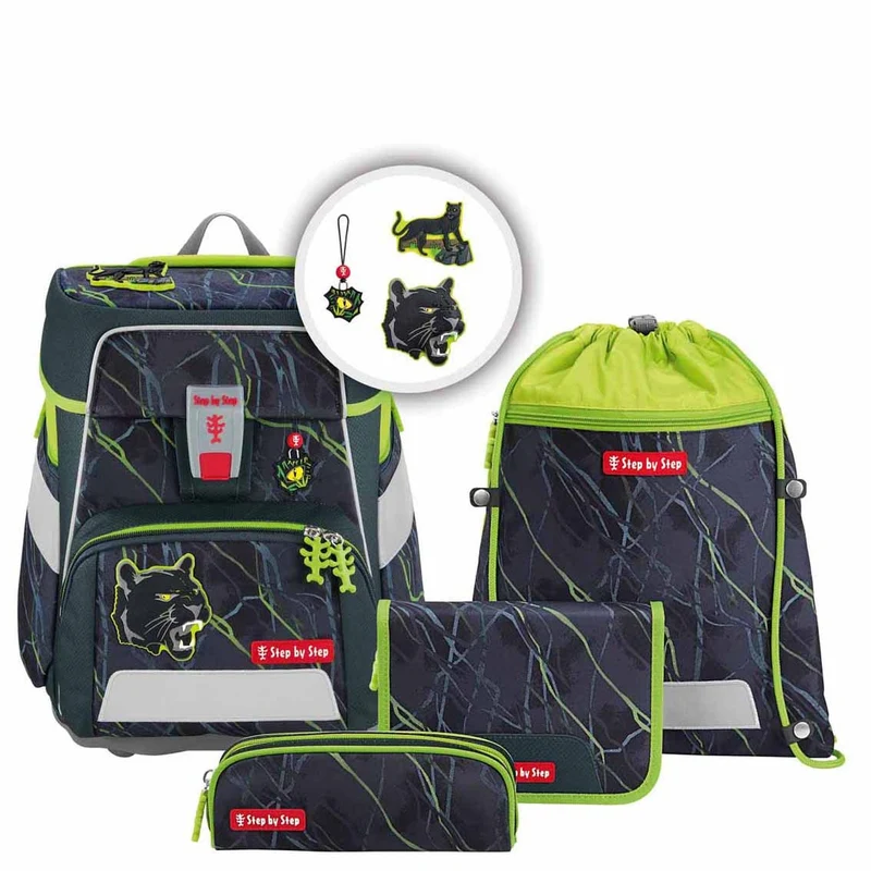 Step by Step Space - Set de mochila escolar 5 piezas (Danger Cat Chiko)