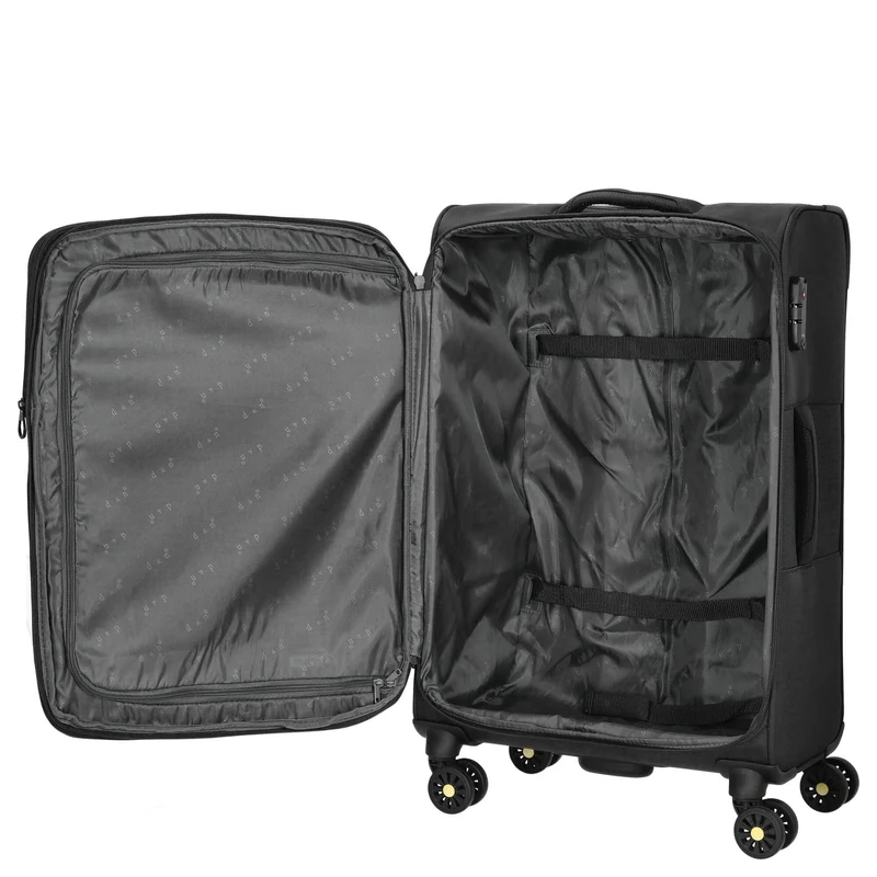 D&N Travel Line 9704 - Trolley de 4 ruedas M 68 cm expandible (black)