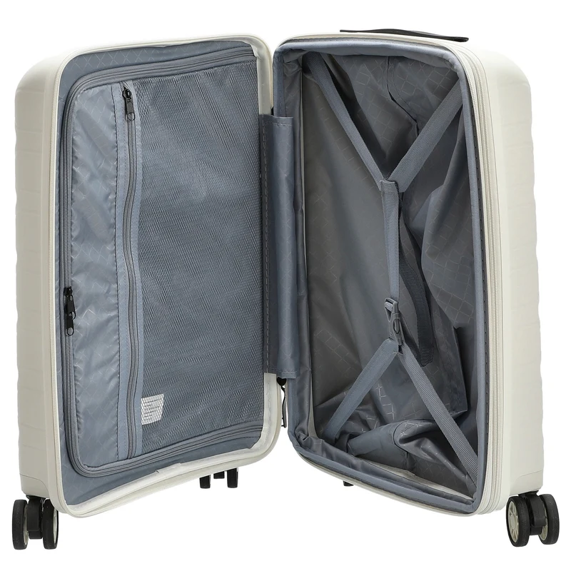 D&N Travel Line 4700+ - Trolley de cabina con 4 ruedas S 55 cm expandible (cream white)