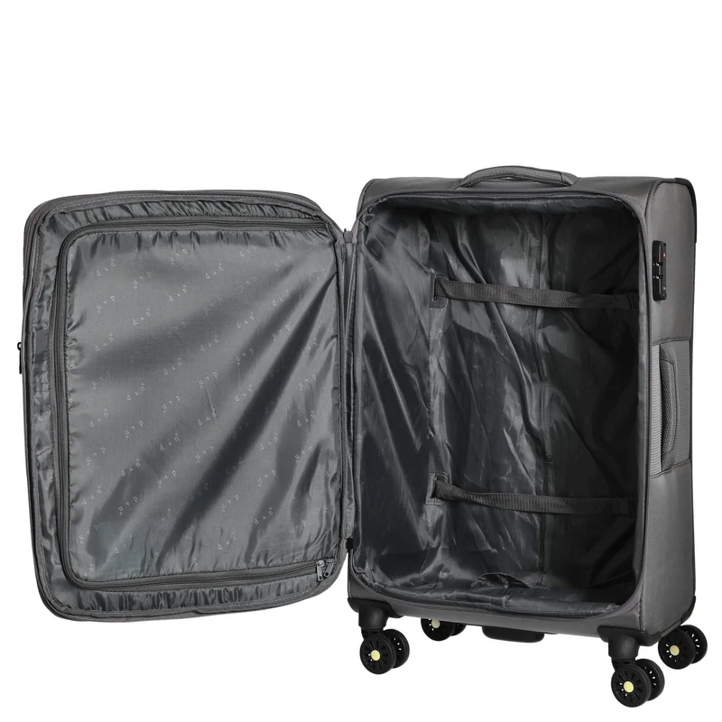 D&N Travel Line 9704 - Trolley de 4 ruedas M 68 cm expandible (grey)