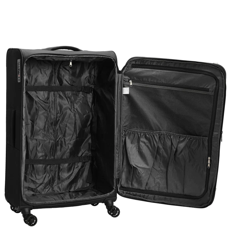 D&N Travel Line 9504 - Trolley con 4 ruedas L 76 cm expandible (black)