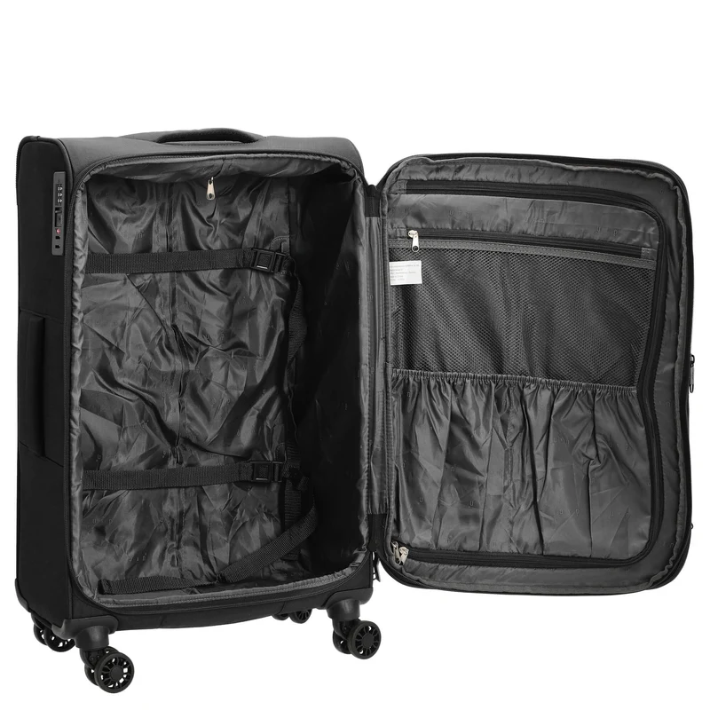 D&N Travel Line 9504 - Trolley de 4 ruedas M 67 cm expandible (black)