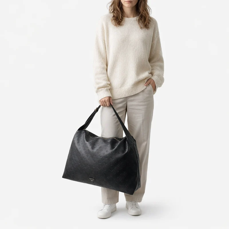 Guess Wilder Oversized Hobo - Bolso de hombro (black)