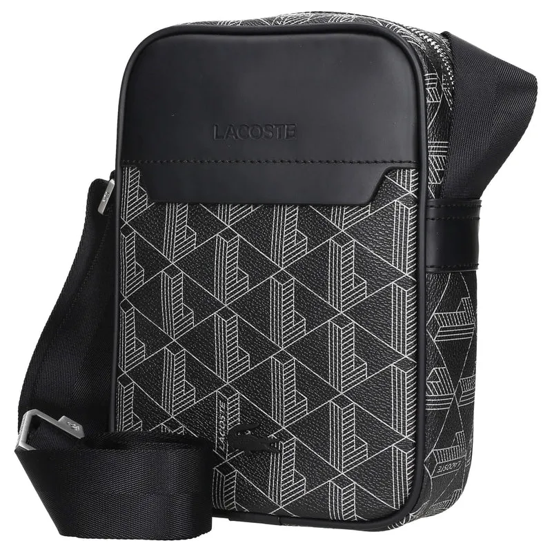 Lacoste The Blend - bolso bandolera vertical 21.5 cm (monogram noir gris)