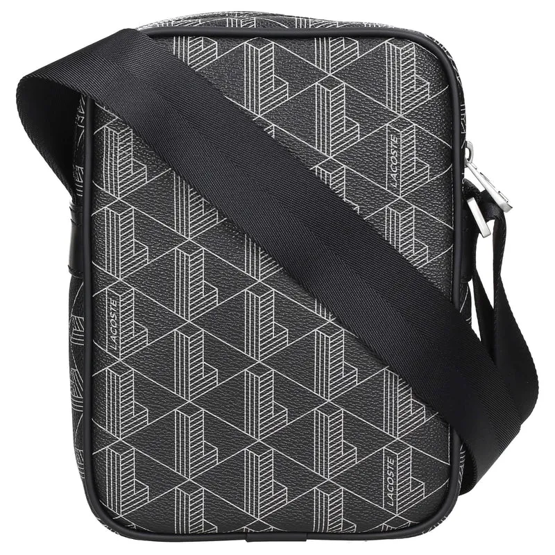 Lacoste The Blend - bolso bandolera vertical 21.5 cm (monogram noir gris)