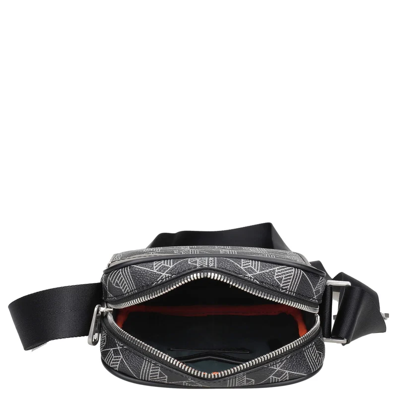 Lacoste The Blend - bolso bandolera vertical 21.5 cm (monogram noir gris)