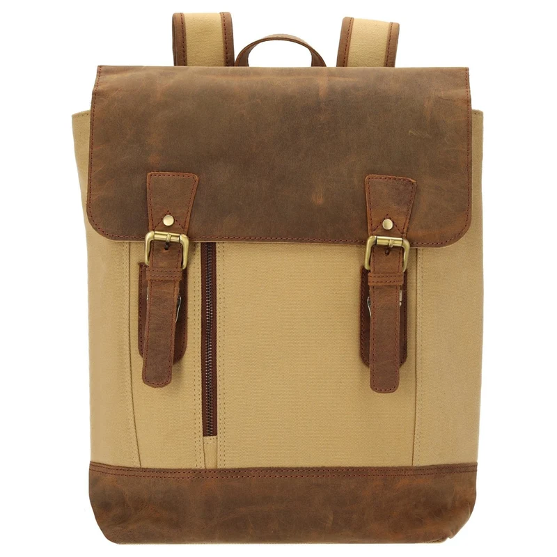 Dermata - Mochila Canvas/Leder Kombination 39 cm (brown)